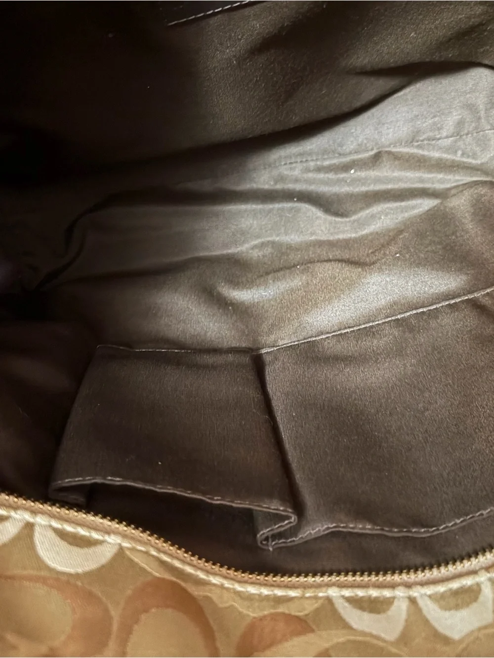 Coach Metallic Patchwork Tote in Taupe and Brown GOLD TONE ABSOLUTELY STUNNING!